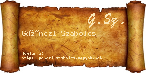 Gönczi Szabolcs névjegykártya