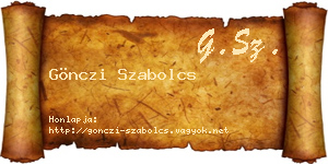Gönczi Szabolcs névjegykártya
